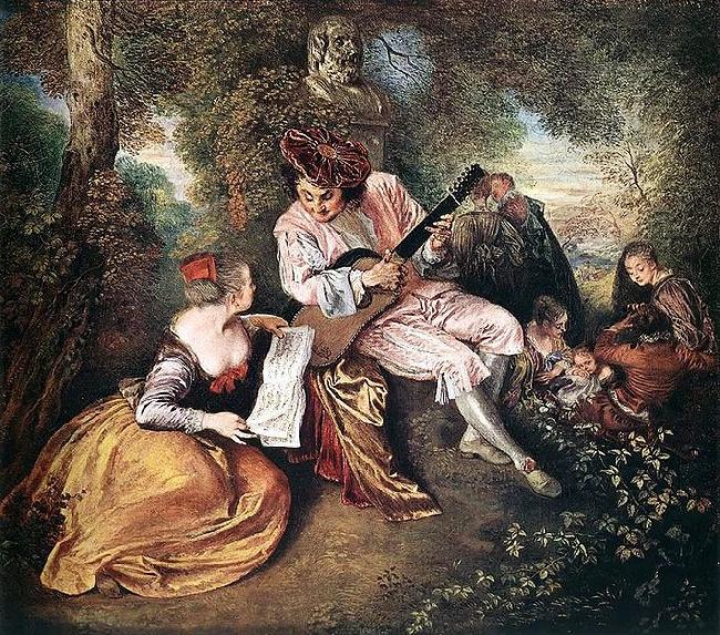 WATTEAU, Antoine The Love Song Sweden oil painting art